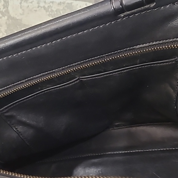 Coach Black Mixed Leather Satchel Crossbody Bag Purse - Picture 12 of 16